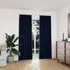 Image de vidaXL Rideaux occultants et crochet 2pcs Velours Bleu foncé 140x225cm