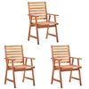 Image de vidaXL Lot de 3 Chaises à Manger d'Extérieur, Fauteuil avec Accoudoirs, Sièges avec Dossier Patio Terrasse Salle à Manger, Acacia Massif