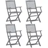 Image de vidaXL Chaises pliables d'extérieur lot de 4 Bois d'acacia solide