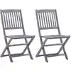 Image de vidaXL Chaises pliables d'extérieur lot de 2 Bois d'acacia solide