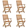 Image de Chaises pliables d extérieur lot de 4 Bois d acacia solide