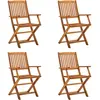 Image de vidaXL Chaises pliables d'extérieur lot de 4 Bois d'acacia solide