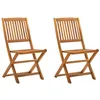 Image de vidaXL Chaises Pliantes 2 pièces en Bois d'acacia Massif