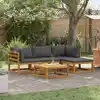 Image de vidaXL Salon de jardin 5 pcs avec coussins Bois d'acacia solide