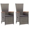 Image de Chaise inclinable de jardin 2pc et coussins Résine tressée Gris