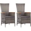 Image de vidaXL Chaises d'extérieur lot de 2 avec coussins Résine tressée Gris