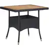 Image de vidaXL Table d'extérieur Noir Résine tressée et bois d'acacia solide