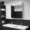 Image de vidaXL Armoire de salle de bain à miroir LED 68x9x80 cm