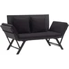 Image de Banc de jardin avec coussins 176 cm Noir Résine tressée