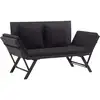Image de vidaXL Banc de jardin avec coussins 176 cm Noir Résine tressée
