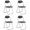 Image de vidaXL Chaises pliantes à manger lot de 4 noir similicuir