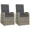 Image de Chaise inclinable de jardin 2pc et coussins Résine tressée Gris