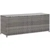Image de vidaXL Boîte de rangement de jardin gris 150x50x60 cm résine tressée