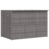 Image de Boîte de rangement de jardin gris 150x100x100 cm résine tressée