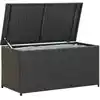 Image de vidaXL Boîte de rangement de jardin résine tressée 100x50x50 cm noir