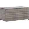 Image de vidaXL Boîte de Rangement de Jardin Coffre de Rangement Banc de Stockage Patio Terrasse Extérieur Résine Tressée 100x50x50 cm Gris