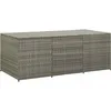 Image de vidaXL Boîte de Rangement de Jardin Coffre de Rangement d'Extérieur Banc de Rangement Stockage Arrière-Cour Résine Tressée 180x90x70 cm Gris