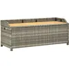 Image de vidaXL Banc de Rangement de Jardin Coffre de Rangement d'Extérieur Banc de Rangement Stockage Arrière-Cour 120 cm Résine Tressée Gris