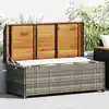 Image de vidaXL Banc de rangement de jardin 120 cm Résine tressée Gris