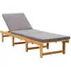 Image de vidaXL Chaise longue pliante avec coussin Bois d'acacia solide