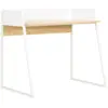 Image de vidaXL Bureau Blanc et chêne 90x60x88 cm