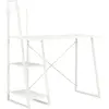 Image de vidaXL Bureau avec étagère Blanc 102x50x117 cm