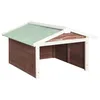 Image de vidaXL Sapin Garage de Tondeuse à Gazon Abri de Tondeuse Housse pour Tondeuse à Gazon Protection Jardin Extérieur 72x87x50 cm Moka et Blanc