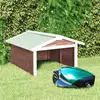 Image de vidaXL Garage de tondeuse à gazon 72x87x50 cm Moka et blanc Sapin