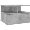 Image de vidaXL Table de Chevet Flottante, Armoire de Lit Murale, Table de Nuit, Meuble de Chambre à Coucher Maison Intérieur, Moderne, Gris Béton Bois d’Ingénierie