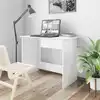 Image de vidaXL Bureau Blanc brillant 100x50x76 cm Bois d’ingénierie
