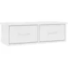 Image de vidaXL Étagère Murale et Tiroirs, Organisateur de Maison Suspendu, Meuble de Rangement Salon Salle de Séjour, Blanc Bois d’Ingénierie
