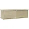 Image de vidaXL Etagère Murale avec Tiroirs Etagère Flottante Etagère à Suspendre avec 2 Tiroirs Stockage Couloir Maison Chêne Sonoma 60x26x18,5 cm Bois d'Ingénierie