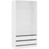 Image de vidaXL Garde-Robe, Armoire de Rangement, Organisateur de Chambre à Coucher, Meuble de Rangement Maison Intérieur, Blanc Bois d’Ingénierie
