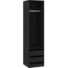Image de vidaXL Garde-Robe, Armoire de Rangement, Organisateur de Chambre à Coucher, Meuble de Rangement Maison Intérieur, avec Tiroirs Noir Bois d’Ingénierie