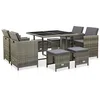 Image de vidaXL Mobilier Ã  dÃ ner de Jardin 9pcs et Coussins RÃ sine tressÃ e Gris