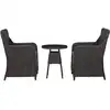 Image de vidaXL Mobilier de bistro 3 pcs avec coussins Résine tressée Noir