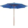 Image de vidaXL Parasol avec mât en bois 300x258 cm Bleu