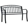 Image de vidaXL Banc de Jardin Banc d'Arrière-Cour Banc de Terrasse Banc d'Extérieur Banc de Parc Banc de Patio Durable Meuble d'Extérieur 125 cm Noir Acier