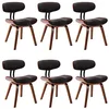 Image de vidaXL 6X Bois Courbé Chaises de Salle à Manger Chaises à Dîner Chaises de Repas Chaises de Cuisine Siège de Salon Chaises de Salon Maison Intérieur Gris Tissu