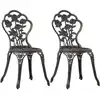 Image de vidaXL Chaises de bistro lot de 2 Bronze Aluminium coulé