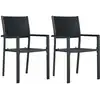 Image de vidaXL Chaises de jardin lot de 2 Noir Plastique Aspect de rotin