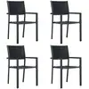 Image de vidaXL Chaises de jardin lot de 4 Noir Plastique Aspect de rotin