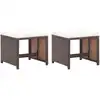 Image de vidaXL Tabourets de jardin lot de 2 et coussins Résine tressée Marron