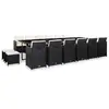 Image de vidaXL Ensemble à manger d'extérieur 17 pcs avec coussins Rotin Noir