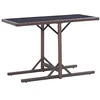 Image de vidaXL Table de Jardin Table de Terrasse Table de Patio Table de Balcon Extérieur Salle à Manger Marron 110x53x72 cm Verre et Résine Tressée