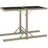 Image de vidaXL Table de jardin Beige 110x53x72 cm Verre et résine tressée