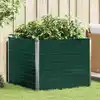 Image de vidaXL Jardinière 100 x 100 x 77 cm Acier galvanisé Vert