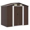 Image de vidaXL Abri de Stockage pour Jardin Cabane à Outils Remise de Jardin Maison de Stockage Hangar de Rangement Arrière-Cour Extérieur Marron 204x132x186 cm Acier