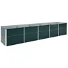Image de vidaXL Lit Surélevé Pot de Fleurs Bac à Plante Pot de Plante Jardinière Véranda Jardin Balcon Extérieur Acier Galvanisé 400x80x77 cm Vert