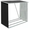 Image de vidaXL Abri de Stockage de Bois Abri de Chauffage de Bois Abri de Jardin Rangement Extérieur Durable Acier Galvanisé 163x83x154 cm Anthracite